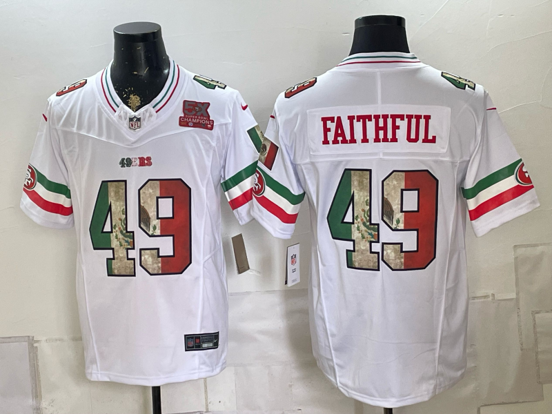 Men 2026 Nike San Francisco 49ers #49 Faithful white NFL Jersey 08260010->san francisco 49ers->NFL Jersey